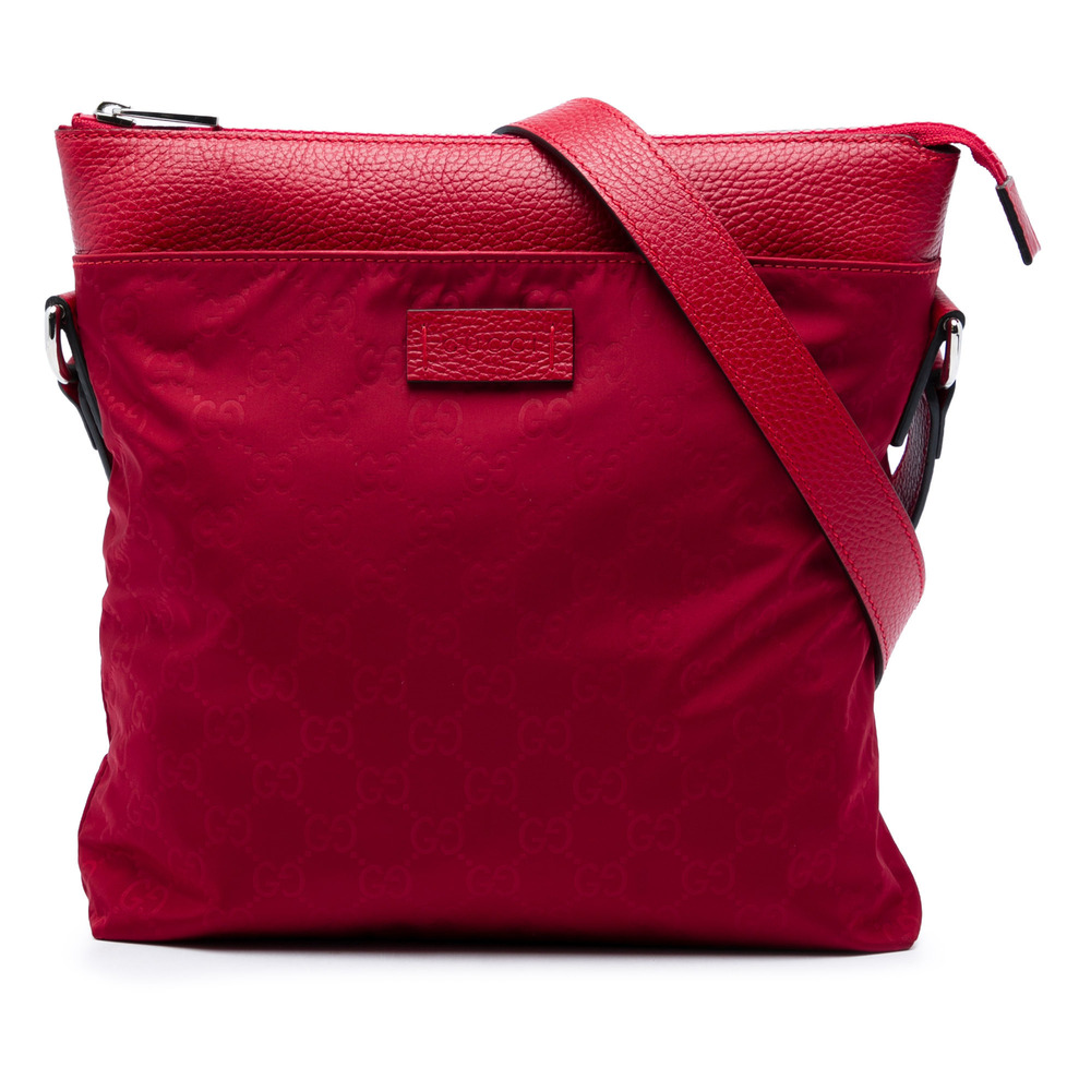 Pre-Loved Gucci GG Nylon Flat Messenger Bag